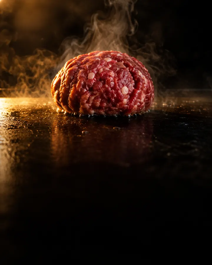 Bal vers rundvlees op de hete plaat